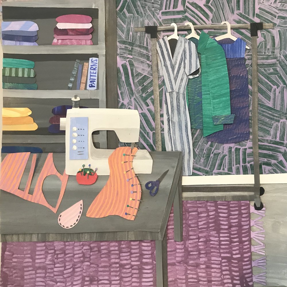 Sewing Room Print by Clara Hart