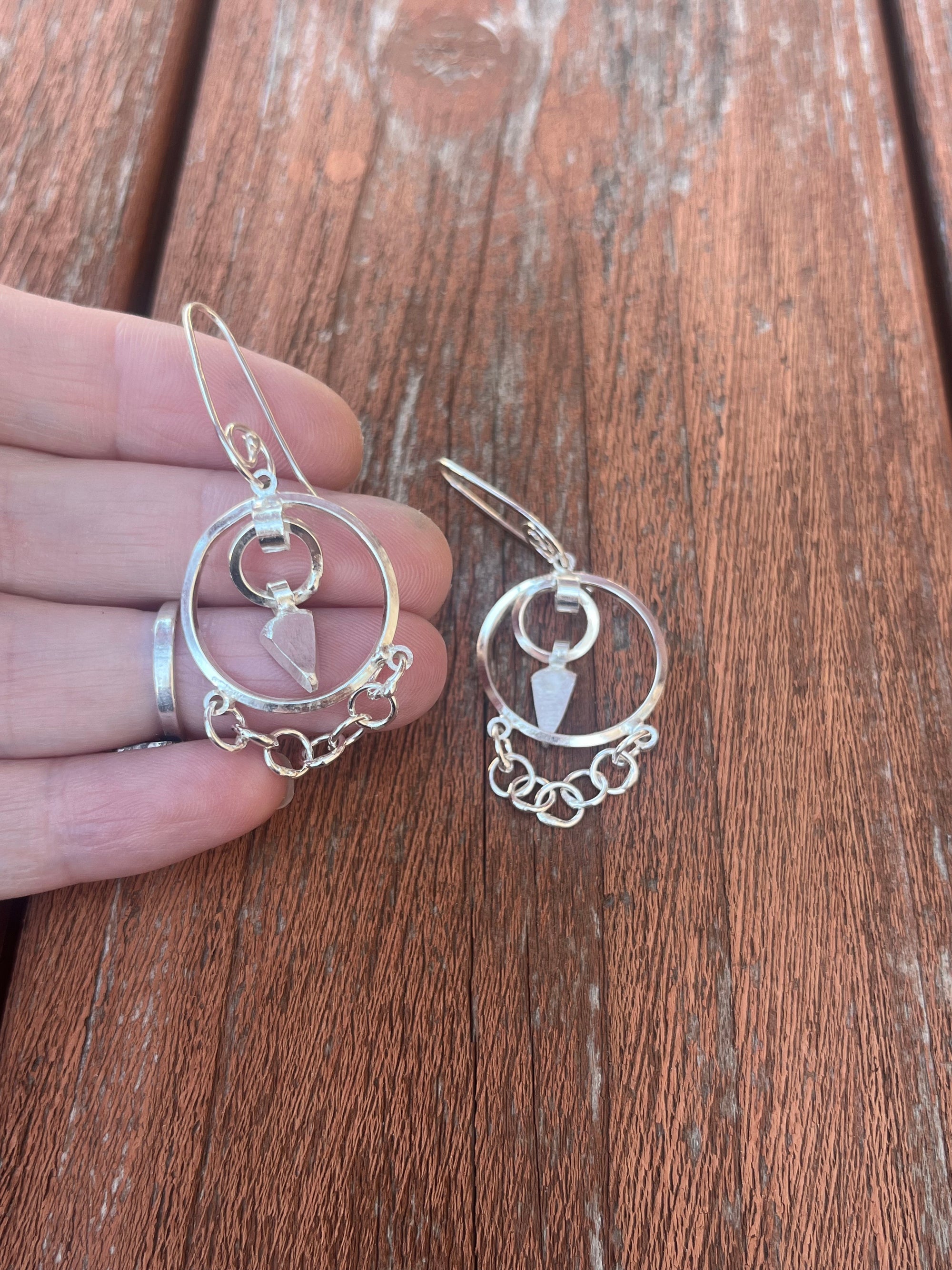 Sterling Silver Dagger Hoop Earrings by Courtney Marie Jewelry