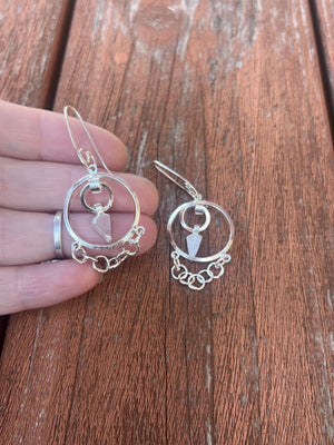 Sterling Silver Dagger Hoop Earrings by Courtney Marie Jewelry