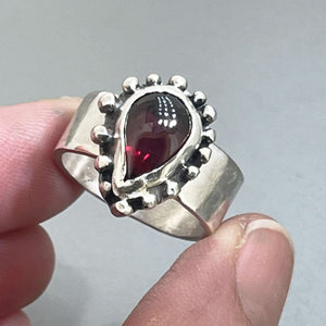 Sterling Silver and Garnet Ring by Courtney Marie Jewelry