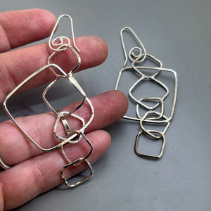 Sterling Silver Square Link Earrings by Courtney Marie Jewelry