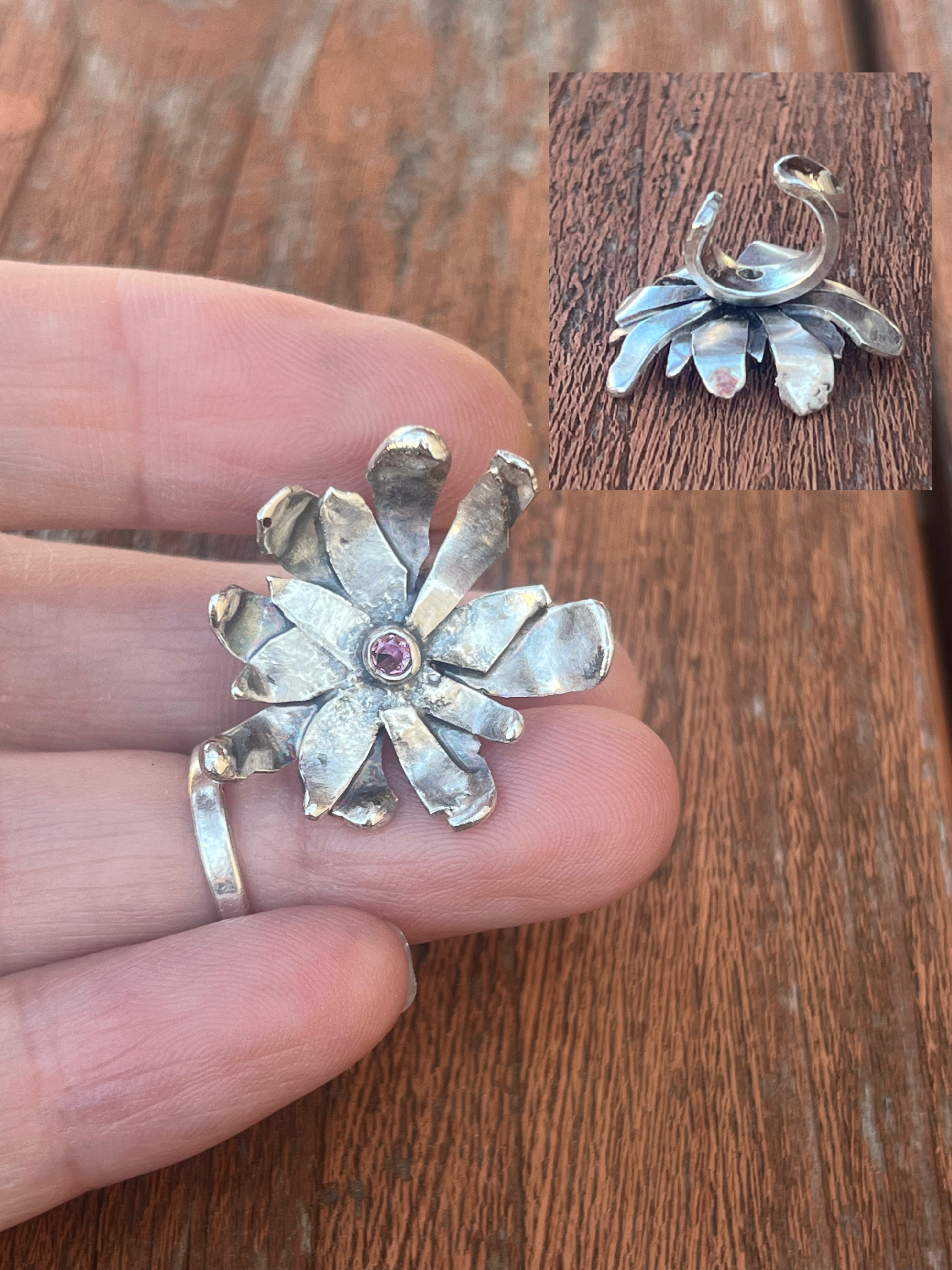 Sterling Silver and Pink Tourmaline Ear Cuff by Courtney Marie Jewelry