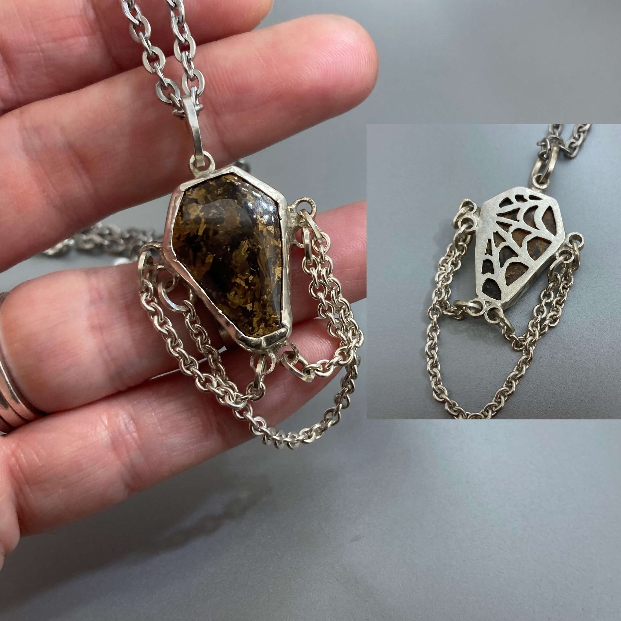 Bronzite Casket Necklace by Courtney Marie Jewelry