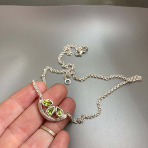 Peridot and Sterling Lime Wedge Necklace by Courtney Marie Jewelry