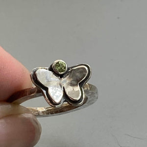 Peridot and Sterling Silver Butterfly Ring by Courtney Marie Jewelry