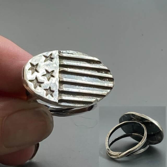 Sterling Silver Patriotic Ring by Courtney Marie Jewelry