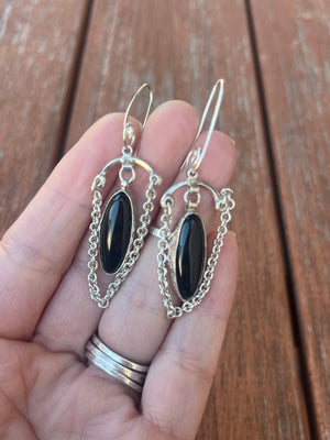 Sterling Silver and Black Onyx Earrings by Courtney Marie Jewelry