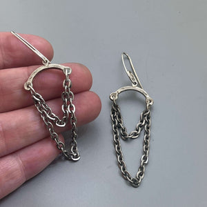 Silver Drop Earrings with Chain by Courtney Marie Jewelry