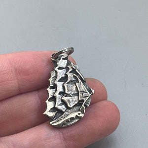 Silver Ship Pendant by Courtney Marie Jewelry