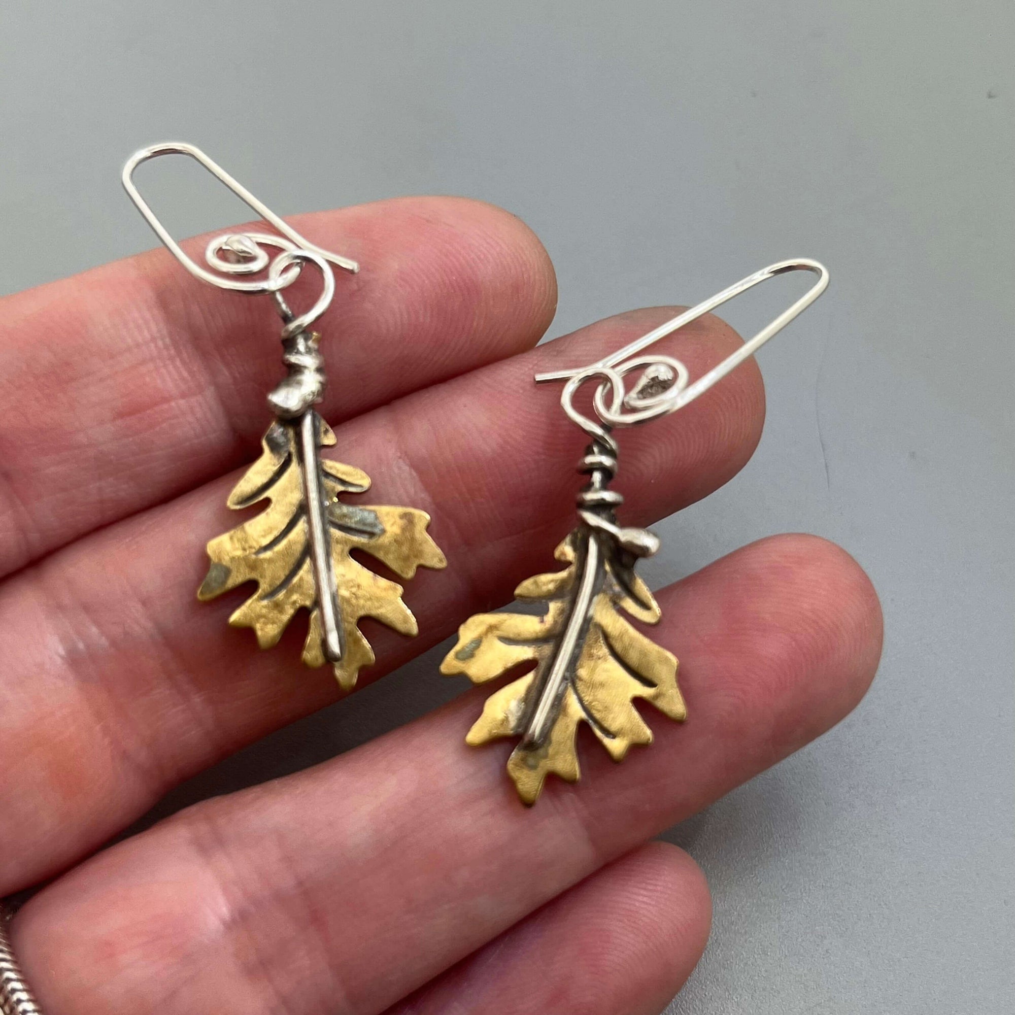 Silver Fall Leaf Earrings by Courtney Marie Jewelry