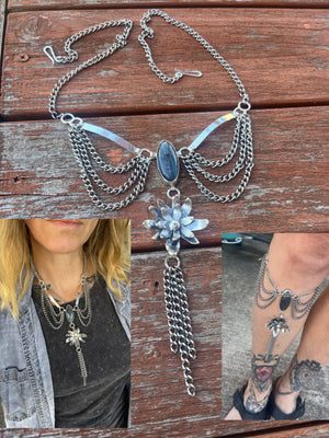 Labradorite and Sterling Silver Flower Calflett by Courtney Marie Jewelry