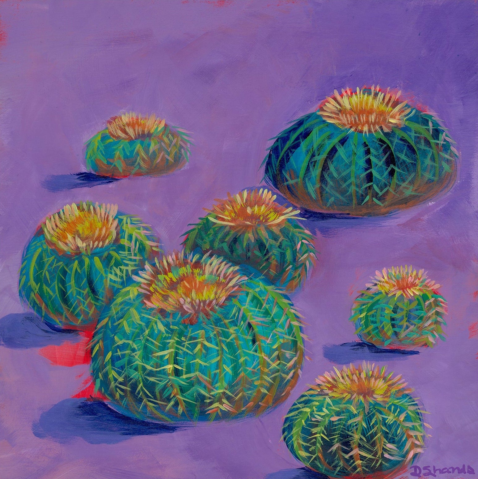 Golden Barrel Cactus by Debbie Shands Celusniak