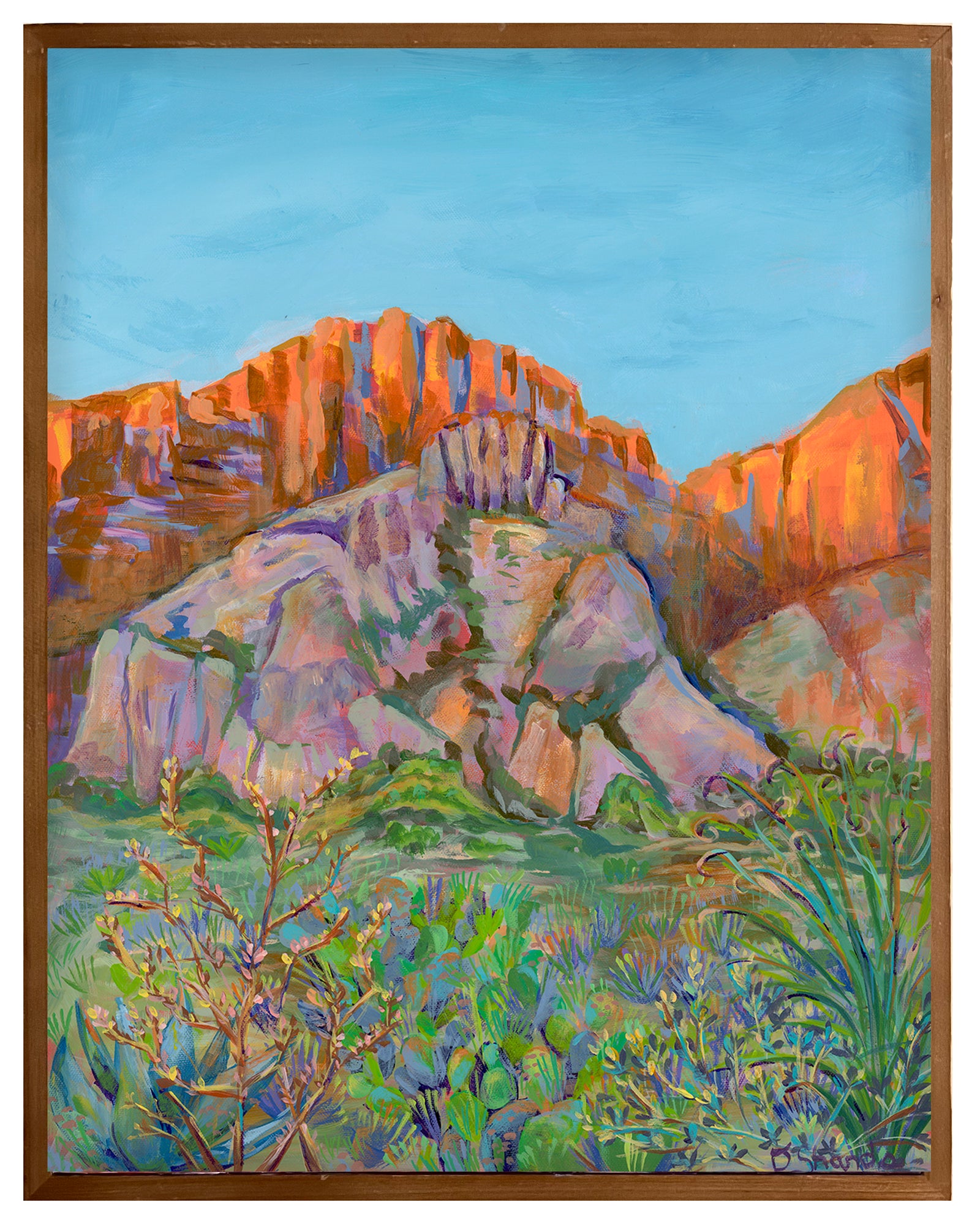 Casa Grande Peak at Sunset by Debbie Shands Celusniak