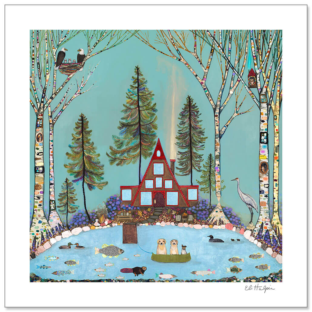 A Frame Lake House Print by Eli Halpin + 12"x12" Paper