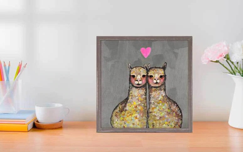 Alpaca Love Mini Framed Canvas Print by Eli Halpin