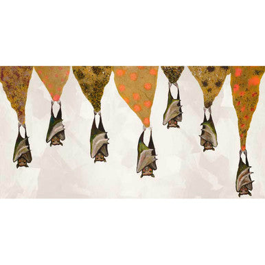 Bats on Sparkly Stalactites Canvas Print by Eli Halpin + 15" x 30"