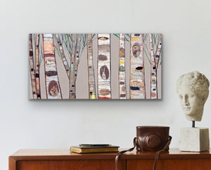 Birch Trees and Friends Canvas Print by Eli Halpin + 15"x30"