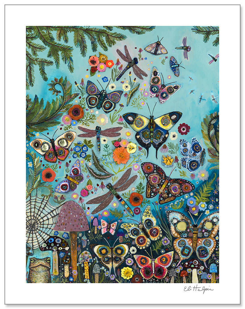 Blooming Butterflies Print by Eli Halpin + 11"x14" Paper