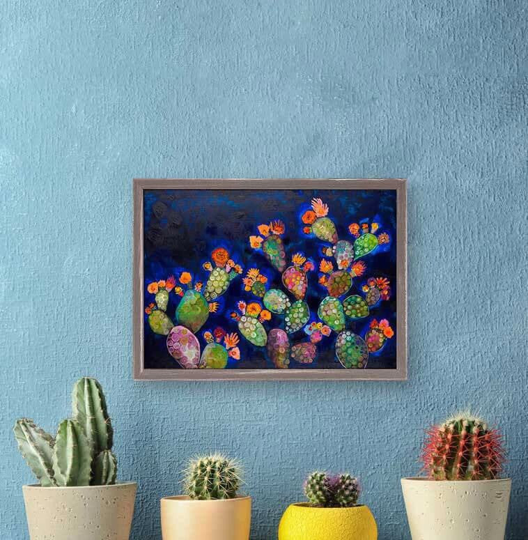 Don't let the bohemian trend pass you by! Decorate your home with the prickliest pears around. Shop this and more nature-inspired art from Eli Halpin.