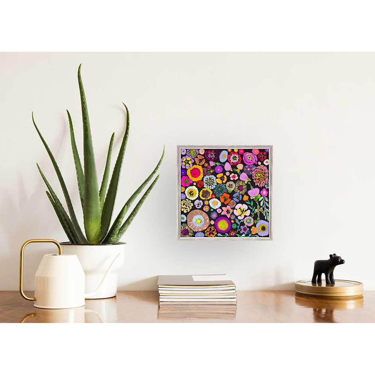 Bright & Bold - Stone Print by Eli Halpin - Austin Tx Artist
Mini Framed Canvas Print 
6" x 6"
Add some drama from the garden to your decor for a fresh, vibrant feeling as if you're running through the flower fields wild and free. Eli Halpin will take you there! Miniature versions of Eli's signature canvas wall art are each framed with a rustic wood finish.
