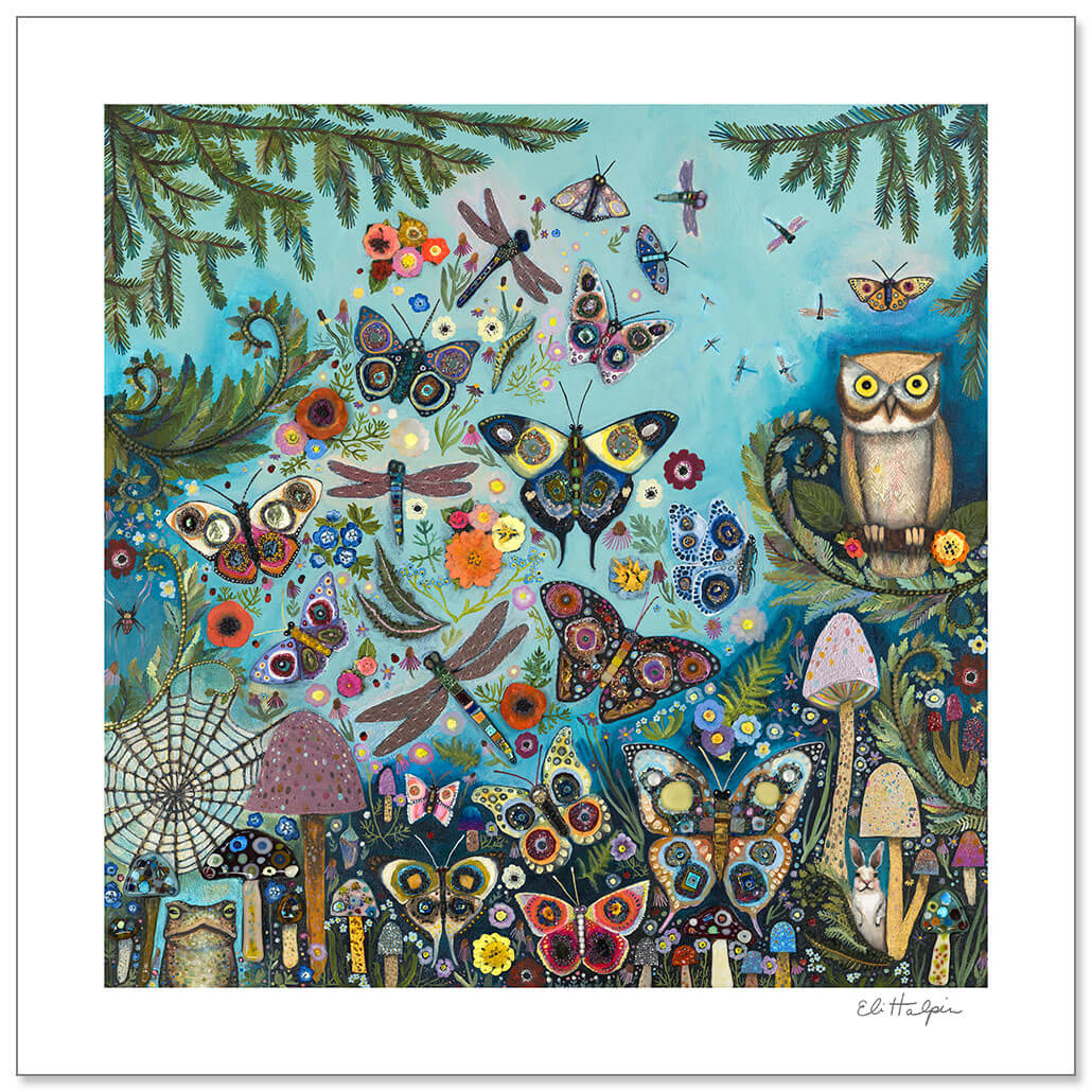 Butterflies Print by Eli Halpin + 8"x8" Paper