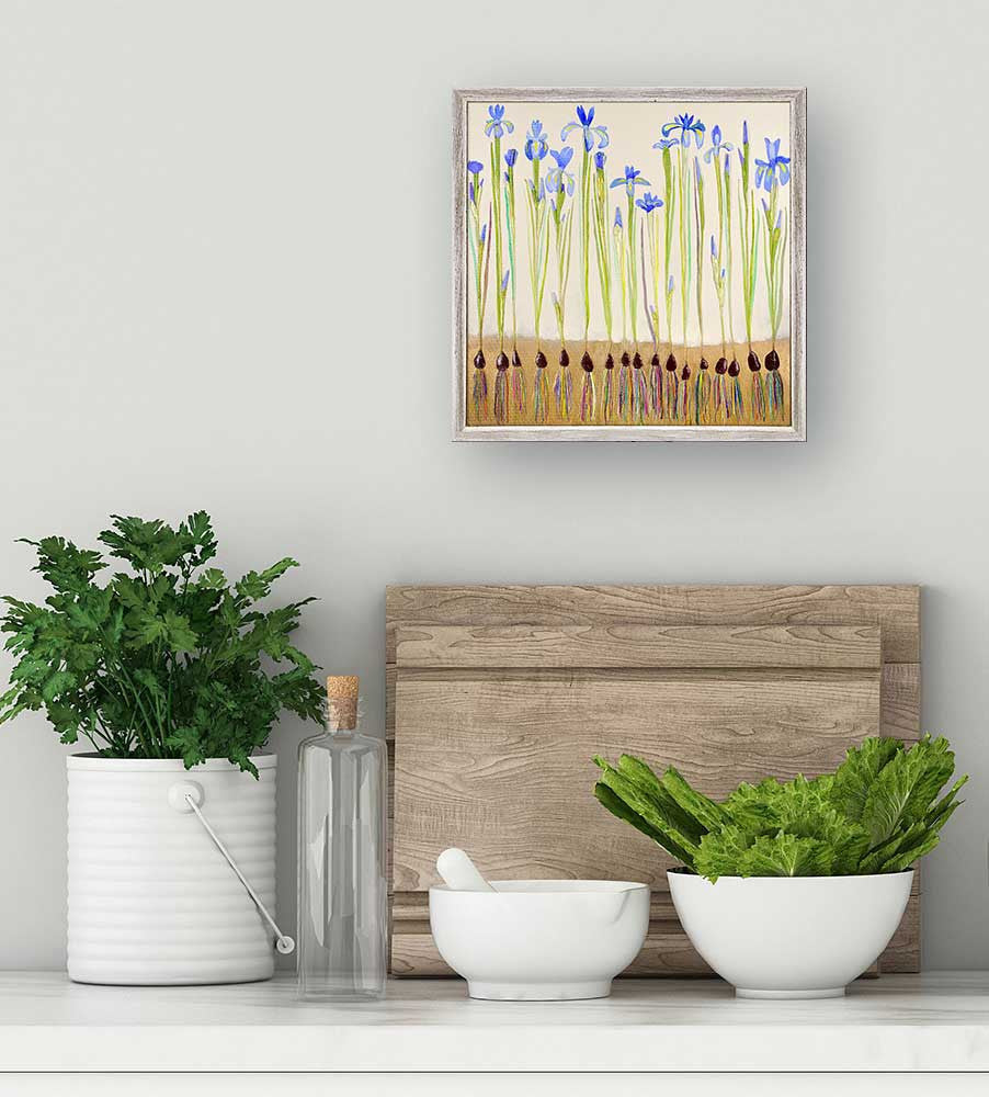 Dutch Irises by Eli Halpin - Austin Tx Artist! Mini Framed Canvas Print