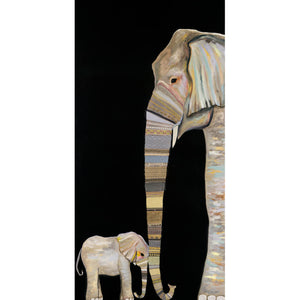 Elephant Baby and Mama Canvas Print by Eli Halpin + 30"x15"