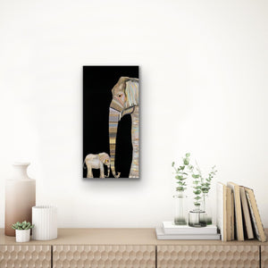 Elephant Baby and Mama Canvas Print by Eli Halpin + 30"x15"