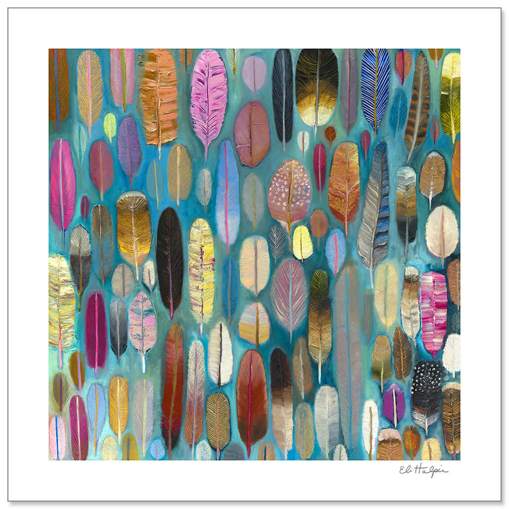 Feathers Print by Eli Halpin + 12"x12" Paper