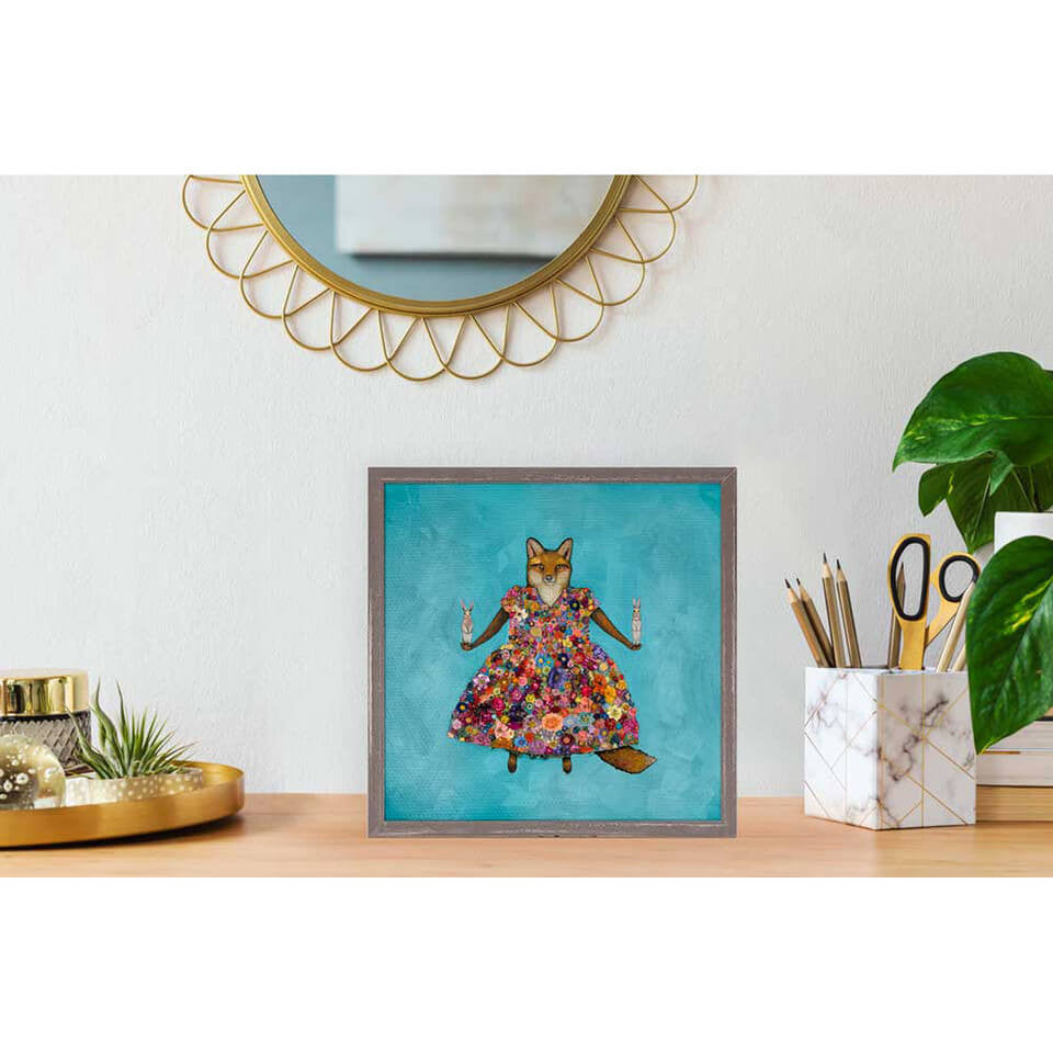 Fox Dress Mini Framed Canvas Print by Eli Halpin