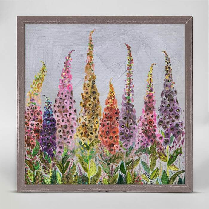 Foxgloves Mini Framed Canvas Print by Eli Halpin