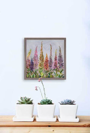 Foxgloves Mini Framed Canvas Print by Eli Halpin