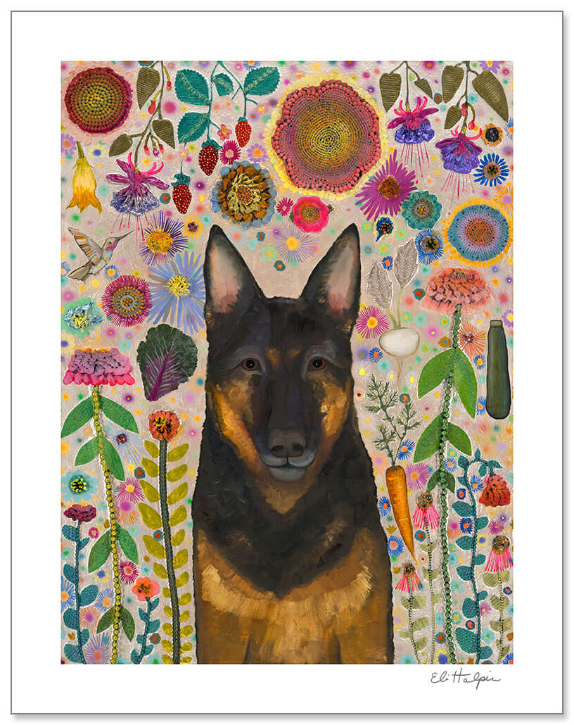 German Shepherd Print by Eli Halpin + 11"x14" Paper