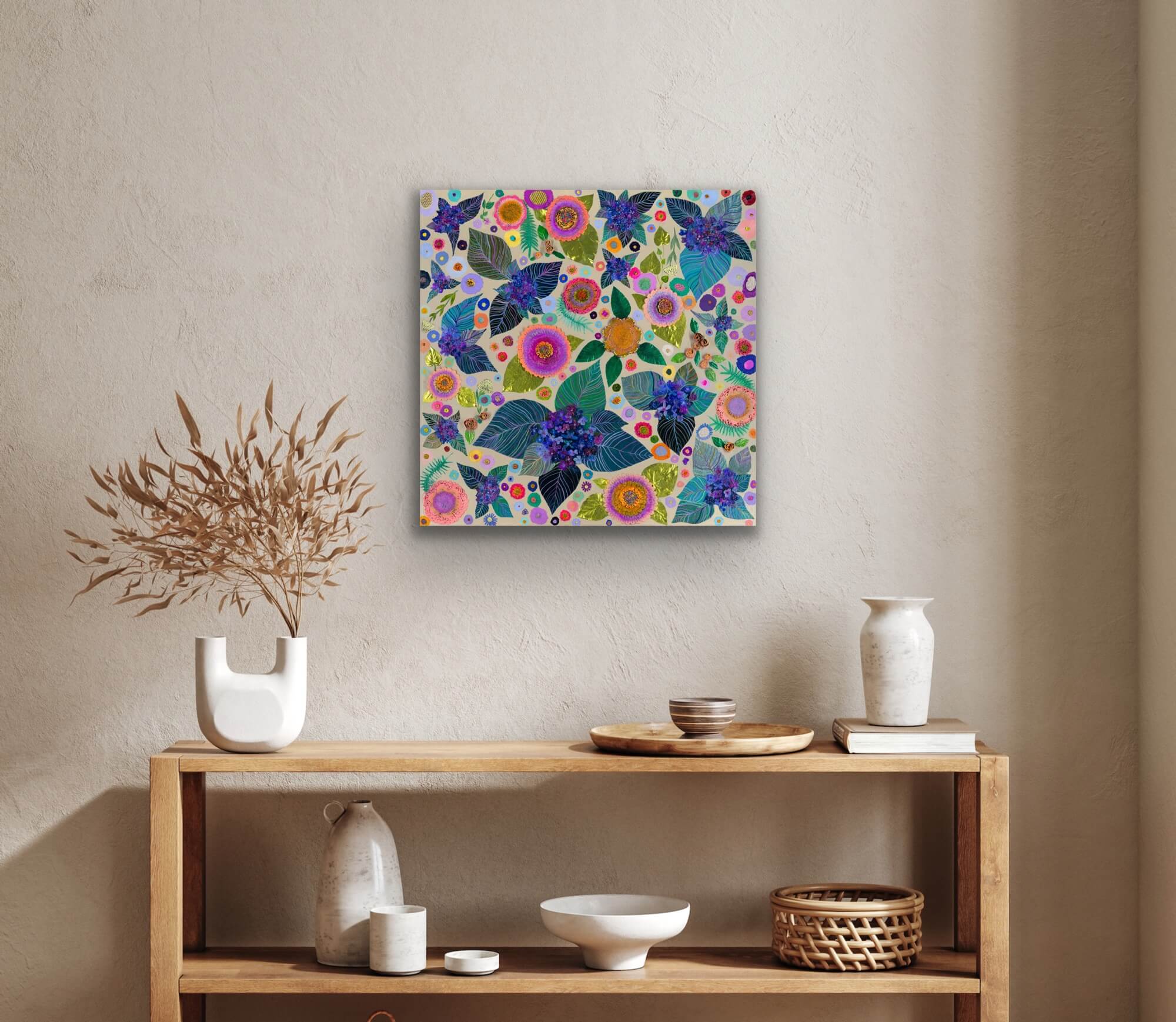 Hydrangeas Canvas Print by Eli Halpin + 24"x24"