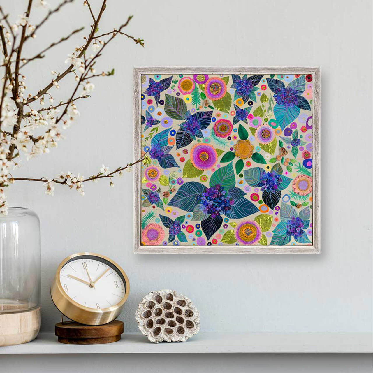 Hydrangeas Mini Framed Canvas Print by Eli Halpin