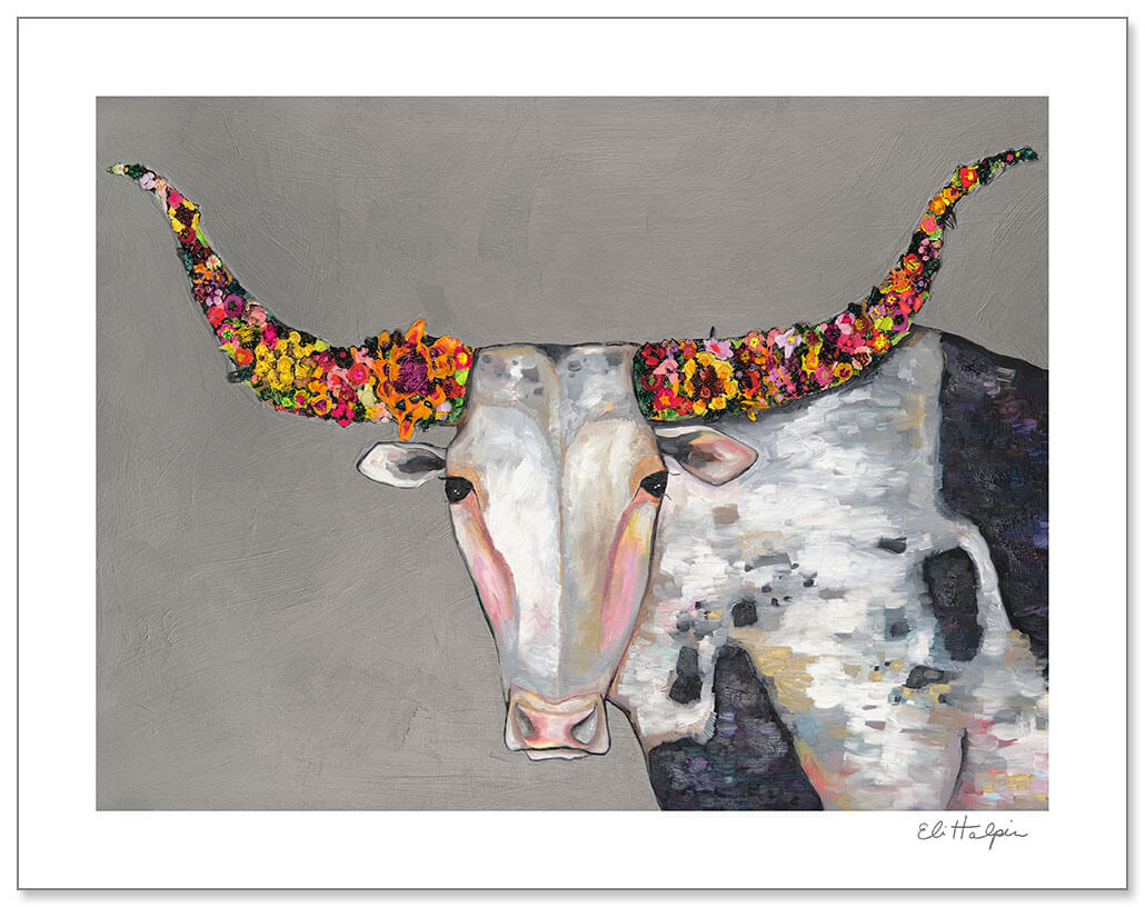 Longhorn Blooms Print by Eli Halpin + 11"x14" Paper