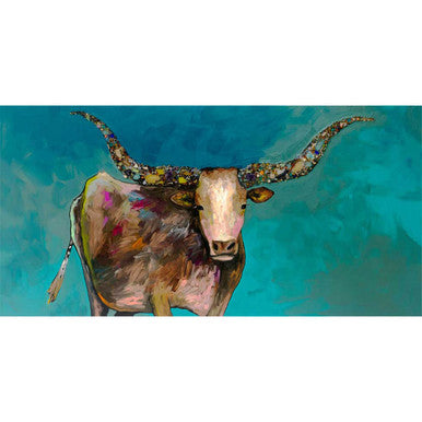 Longhorn Geode with Tail Canvas Print by Eli Halpin + 15"x30"