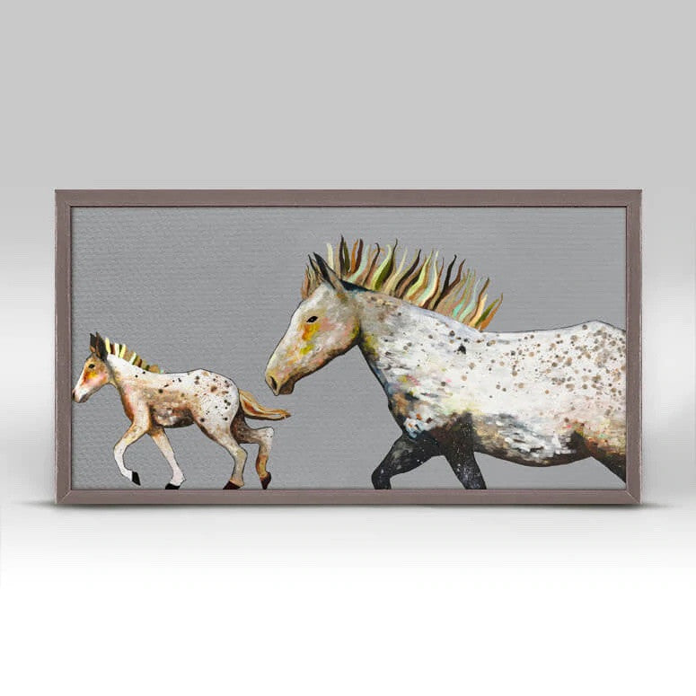 Speckled Pony Ride Mini Framed Canvas Print by Eli Halpin