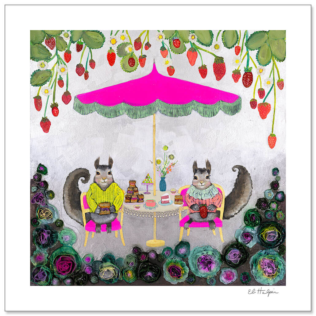 Squirrel - Peanut Butter & Jelly Print by Eli Halpin + 12"x12" Paper