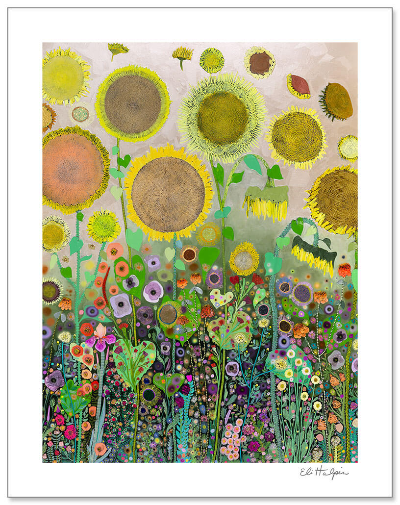 Sunflower Garden Print by Eli Halpin + 11"x14" Paper
