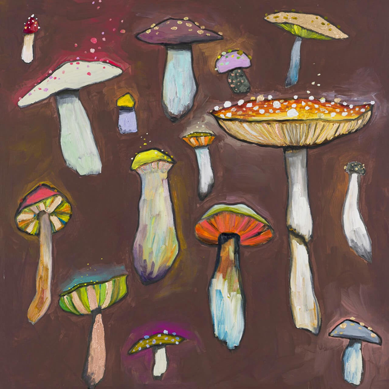 Eli Halpin brings wall art to life with these wild and colorful mushrooms. Mix this piece with other nature pieces by Eli Halpin for a trendy and unique wall art grouping.