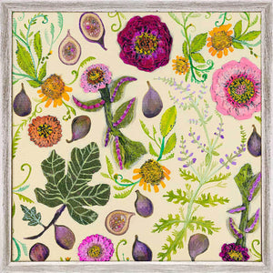 Wildflowers - Figs, Sage & Flame Vine Print by Eli Halpin - Austin Tx Artist
Mini Framed Canvas Print 
6" x 6"
An assortment of blossoms found only in remote landscapes are complemented by a beautiful blue background in this floral masterpiece by Eli Halpin. Miniature versions of the signature canvas wall art are each framed with a rustic wood finish.