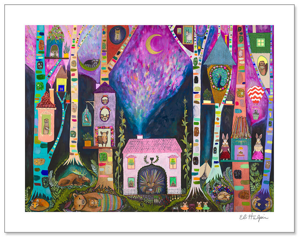 Woodland Creatures Home Print by Eli Halpin + 11"x14" Paper