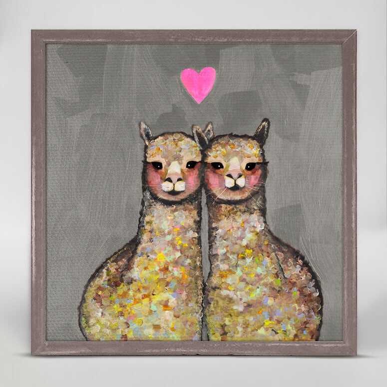 Alpaca Love Mini Framed Canvas Print by Eli Halpin