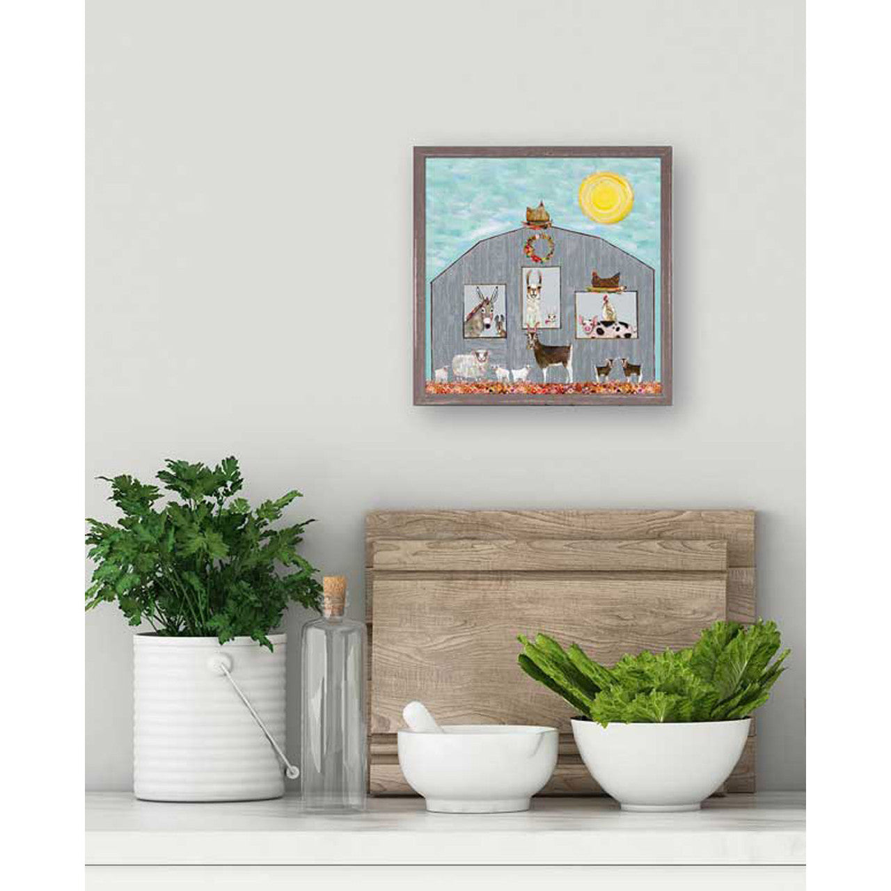 Barn Party Mini Framed Canvas Print by Eli Halpin