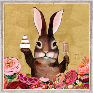 A sweet surprise! Carrot cake has never looked more appealing. Shop this adorable bunny and more unique animal art from the talented Eli Halpin.