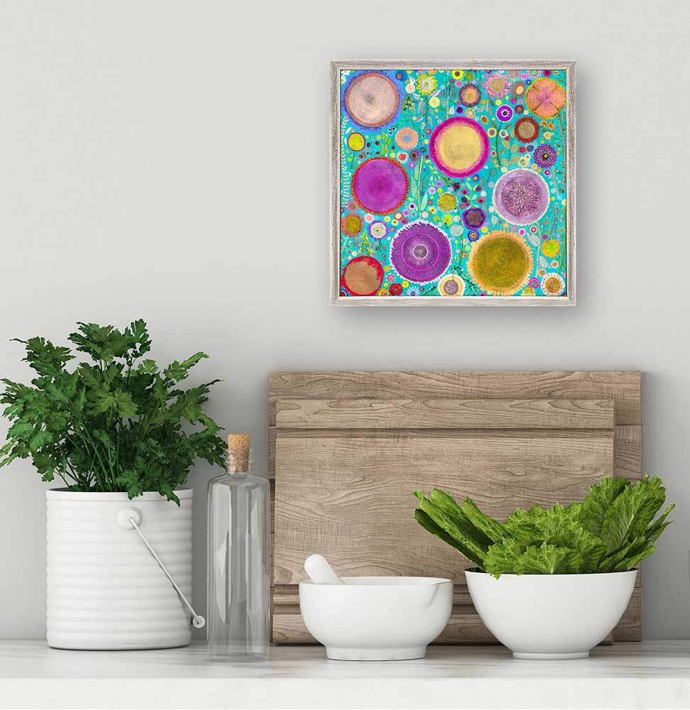 Flower Candy Mini Framed Canvas by Eli Halpin