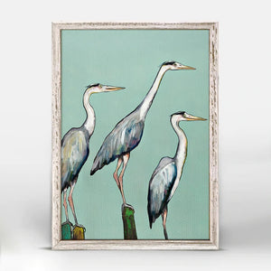 Heron Focus Mini Framed Canvas Print by Eli Halpin