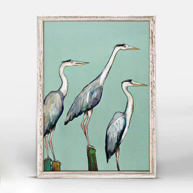 Heron Focus Mini Framed Canvas Print by Eli Halpin