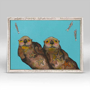 Holding Hands Mini Framed Canvas Print by Eli Halpin